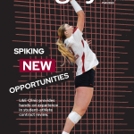 Gargoyle Volume 48.2 - Fall 2024 Issue cover featuring a young woman striking a volleyball while in mid-jump.