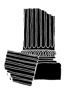 Illustration of ancient Greek column, broken off at the base.