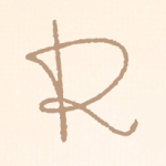 Illustration of a handwritten "R".
