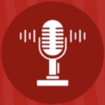 Icon showing a microphone with sound waves on both sides.