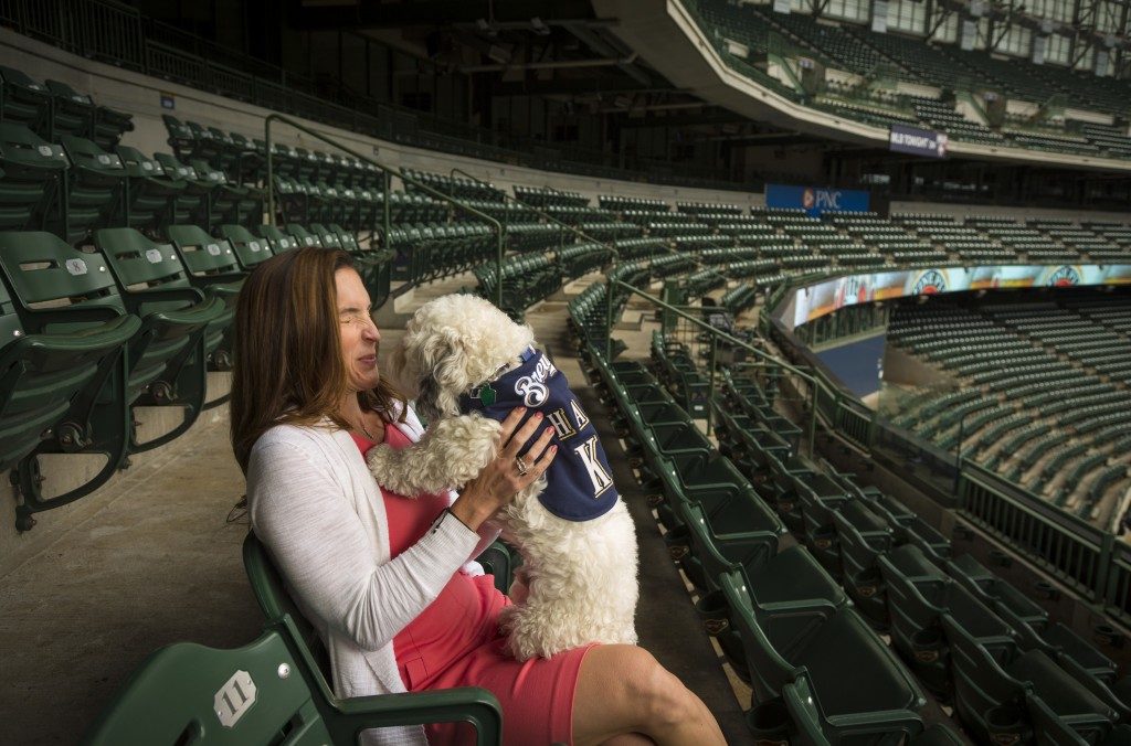 Marti Wronski with Hank the dog