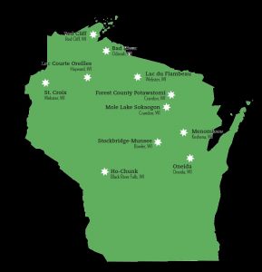 map of WI Native tribes