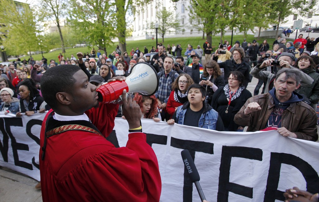Everett Mitchell at march