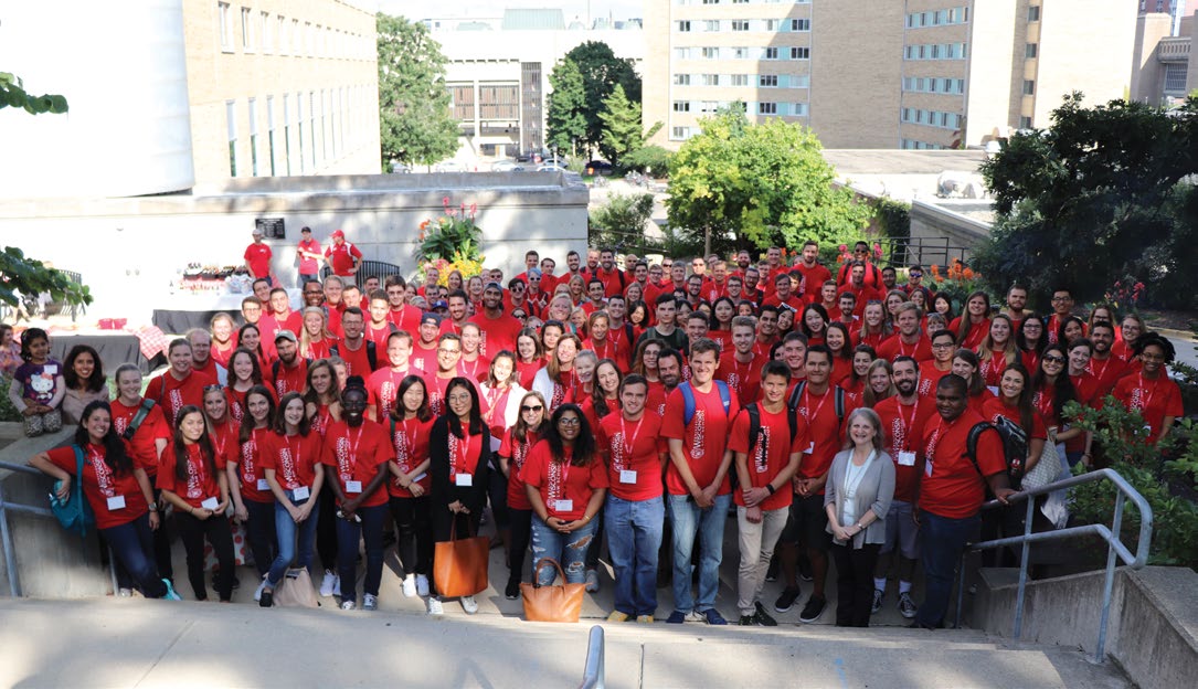 dean raymond with 1Ls at orientation