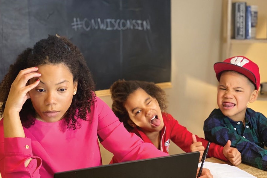 working at home with kids