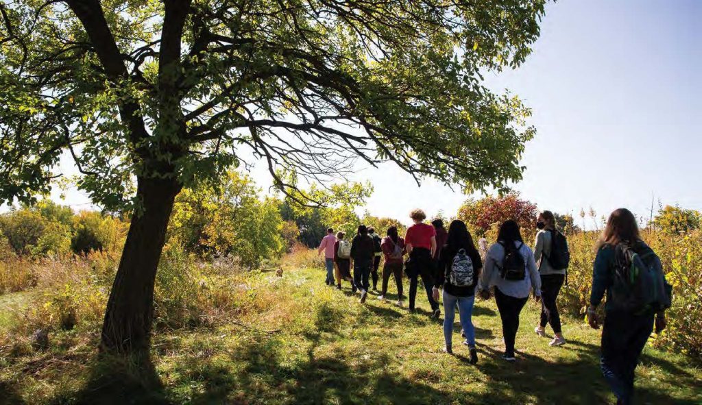 students walking