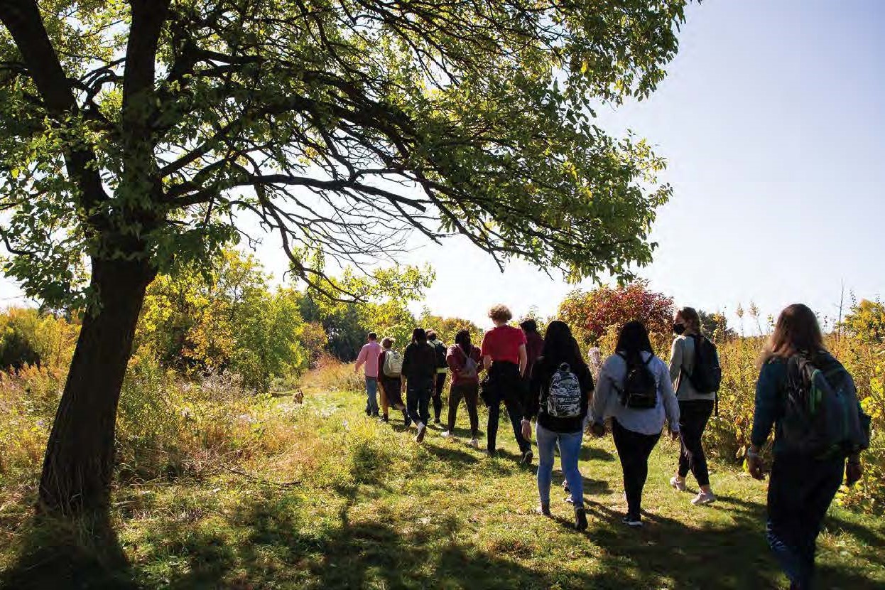 students walking
