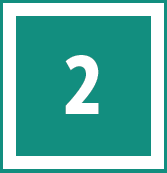 white 2 in a teal box