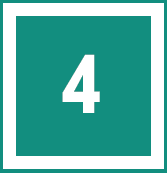 white 4 in a teal box