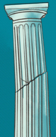 illustration of a broken column