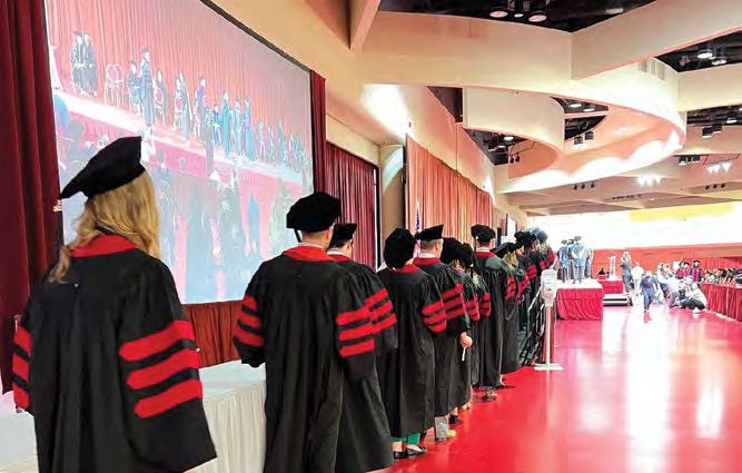 uw law grads lined up for ceremony