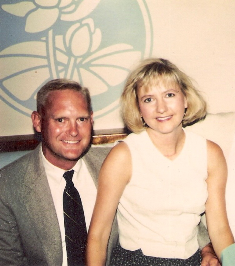 Tom and Joan Stafslien sit together in an old photo.