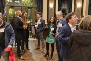 Photo of people socializing at a reunion.